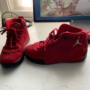 Red Jordan boys high top sneakers